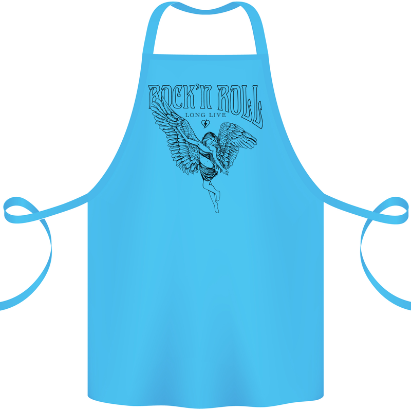 Long Live Rock n Roll Angel Cotton Apron 100% Organic Turquoise