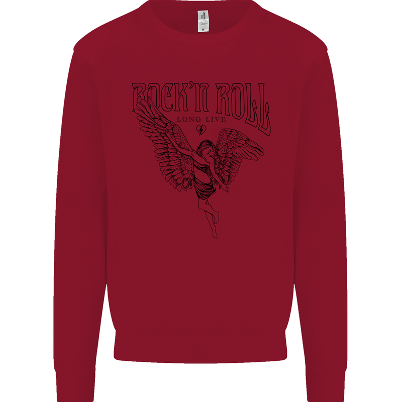 Long Live Rock n Roll Angel Kids Sweatshirt Jumper Red