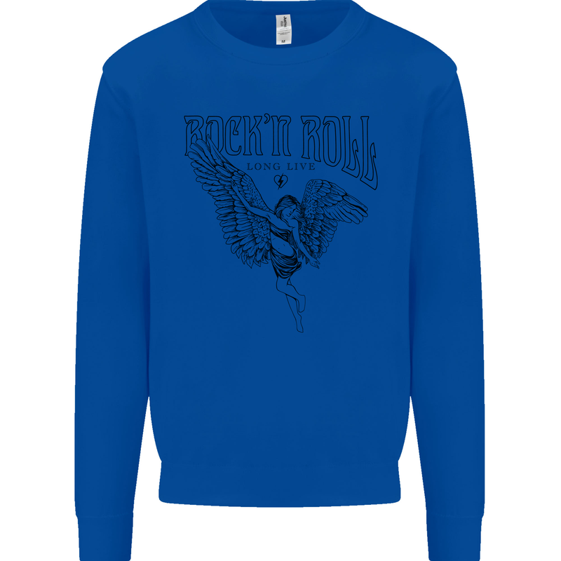 Long Live Rock n Roll Angel Kids Sweatshirt Jumper Royal Blue