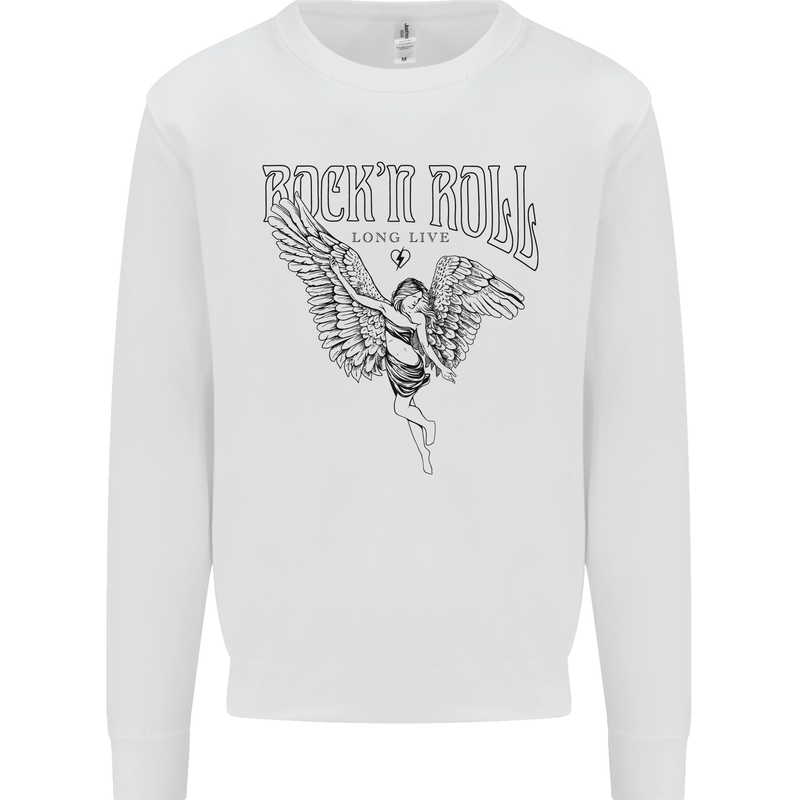 Long Live Rock n Roll Angel Kids Sweatshirt Jumper White