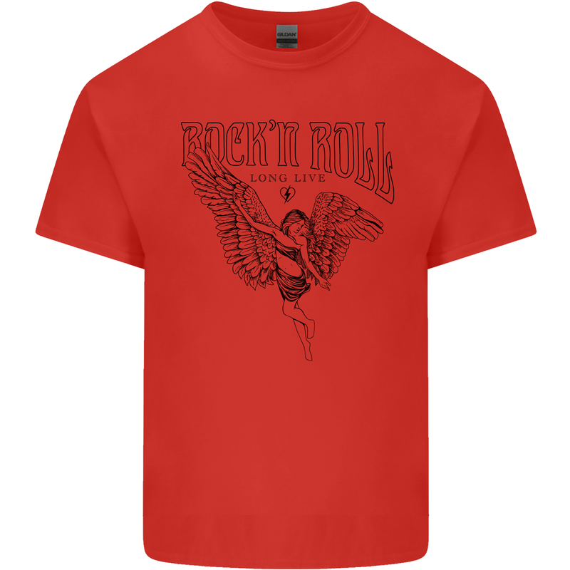 Long Live Rock n Roll Angel Mens Cotton T-Shirt Tee Top Red