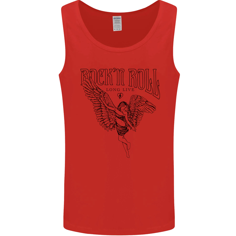 Long Live Rock n Roll Angel Mens Vest Tank Top Red
