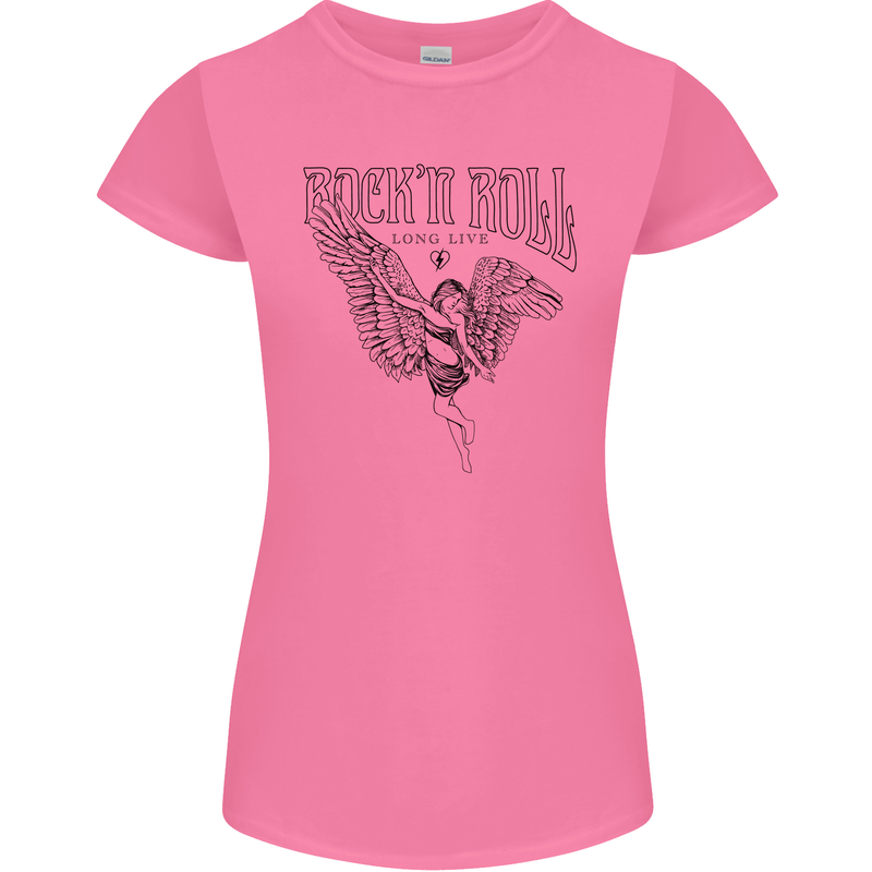 Long Live Rock n Roll Angel Womens Petite Cut T-Shirt Azalea