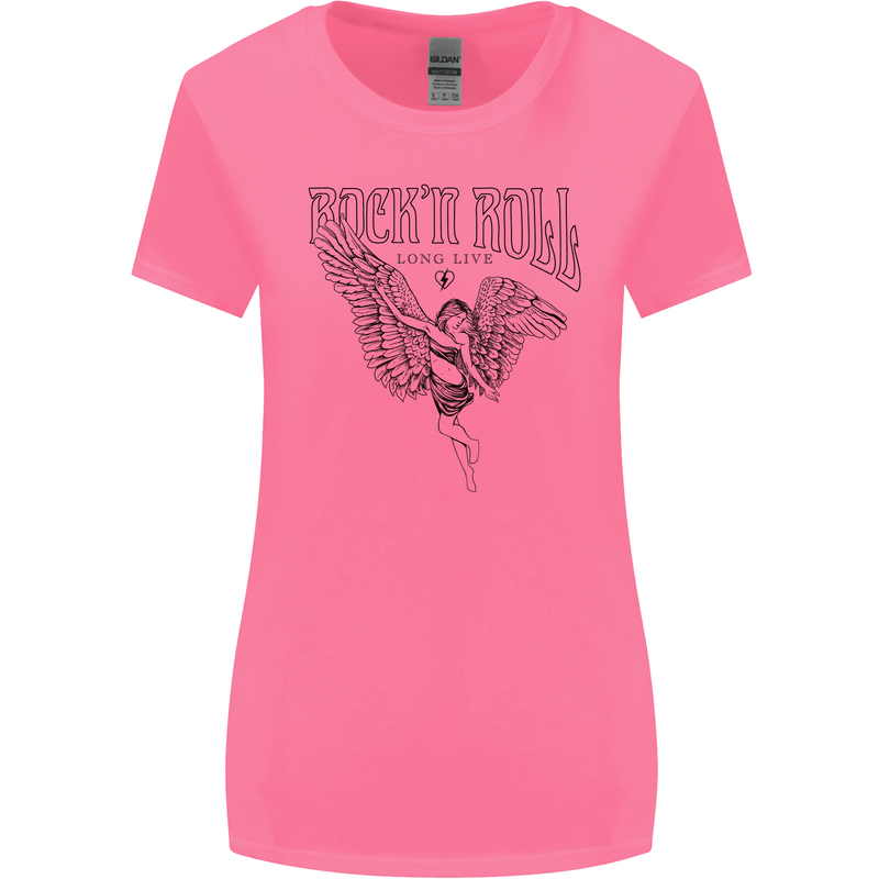 Long Live Rock n Roll Angel Womens Wider Cut T-Shirt Azalea