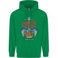 Long Live Rock n Roll Heavy Metal Guitar Childrens Kids Hoodie Irish Green