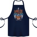 Long Live Rock n Roll Heavy Metal Guitar Cotton Apron 100% Organic Navy Blue