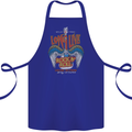 Long Live Rock n Roll Heavy Metal Guitar Cotton Apron 100% Organic Royal Blue