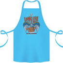 Long Live Rock n Roll Heavy Metal Guitar Cotton Apron 100% Organic Turquoise