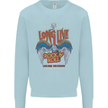 Long Live Rock n Roll Heavy Metal Guitar Kids Sweatshirt Jumper Light Blue