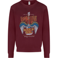 Long Live Rock n Roll Heavy Metal Guitar Kids Sweatshirt Jumper Maroon