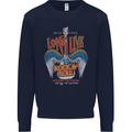 Long Live Rock n Roll Heavy Metal Guitar Kids Sweatshirt Jumper Navy Blue