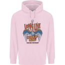 Long Live Rock n Roll Heavy Metal Guitar Mens 80% Cotton Hoodie Light Pink