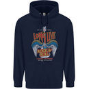 Long Live Rock n Roll Heavy Metal Guitar Mens 80% Cotton Hoodie Navy Blue
