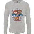 Long Live Rock n Roll Heavy Metal Guitar Mens Long Sleeve T-Shirt Sports Grey