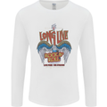 Long Live Rock n Roll Heavy Metal Guitar Mens Long Sleeve T-Shirt White