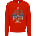 Long Live Rock n Roll Heavy Metal Guitar Mens Sweatshirt Jumper Bright Red