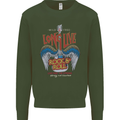 Long Live Rock n Roll Heavy Metal Guitar Mens Sweatshirt Jumper Forest Green