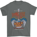 Long Live Rock n Roll Heavy Metal Guitar Mens T-Shirt 100% Cotton Charcoal