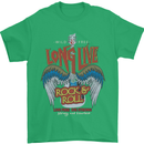 Long Live Rock n Roll Heavy Metal Guitar Mens T-Shirt 100% Cotton Irish Green