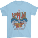 Long Live Rock n Roll Heavy Metal Guitar Mens T-Shirt 100% Cotton Light Blue