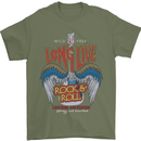 Long Live Rock n Roll Heavy Metal Guitar Mens T-Shirt 100% Cotton Military Green