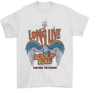 Long Live Rock n Roll Heavy Metal Guitar Mens T-Shirt 100% Cotton White