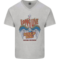 Long Live Rock n Roll Heavy Metal Guitar Mens V-Neck Cotton T-Shirt Sports Grey