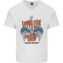 Long Live Rock n Roll Heavy Metal Guitar Mens V-Neck Cotton T-Shirt White