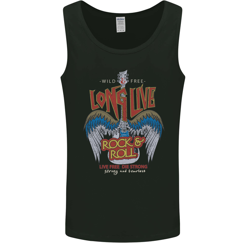 Long Live Rock n Roll Heavy Metal Guitar Mens Vest Tank Top Black