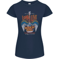 Long Live Rock n Roll Heavy Metal Guitar Womens Petite Cut T-Shirt Navy Blue
