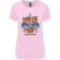 Long Live Rock n Roll Heavy Metal Guitar Womens Wider Cut T-Shirt Light Pink