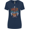 Long Live Rock n Roll Heavy Metal Guitar Womens Wider Cut T-Shirt Navy Blue
