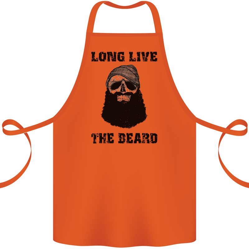 Long Live the Beard Cotton Apron 100% Organic Orange