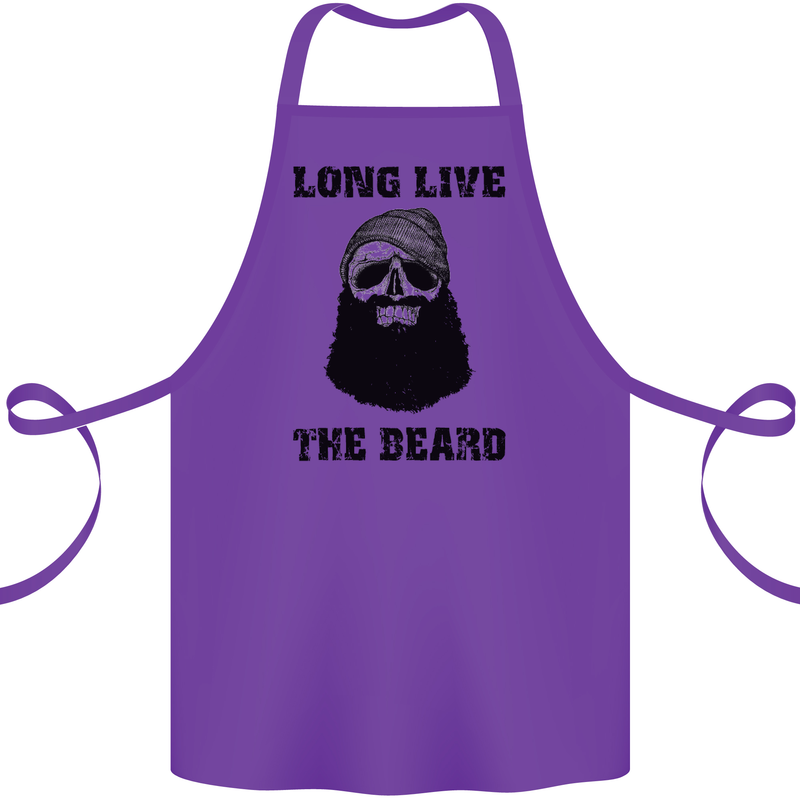 Long Live the Beard Cotton Apron 100% Organic Purple