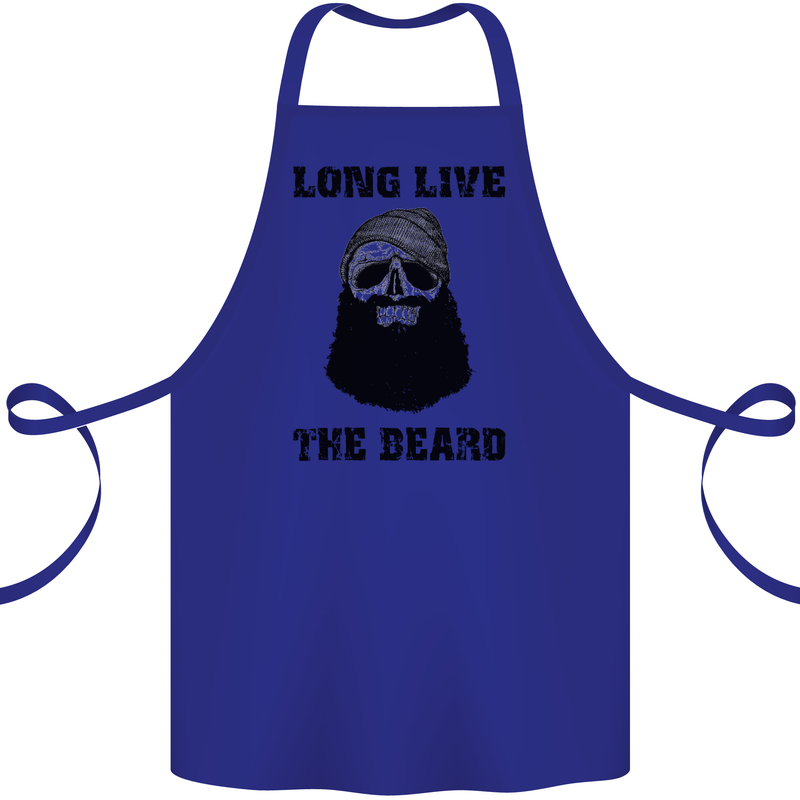 Long Live the Beard Cotton Apron 100% Organic Royal Blue
