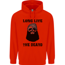 Long Live the Beard Mens 80% Cotton Hoodie Bright Red