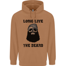 Long Live the Beard Mens 80% Cotton Hoodie Caramel Latte