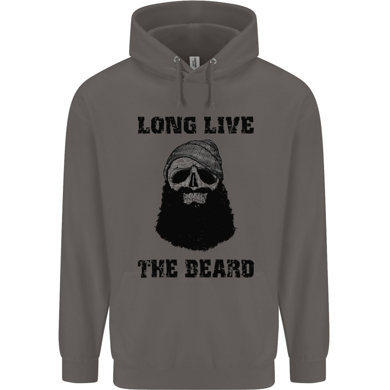 Long Live the Beard Mens 80% Cotton Hoodie Charcoal