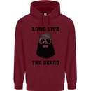 Long Live the Beard Mens 80% Cotton Hoodie Maroon