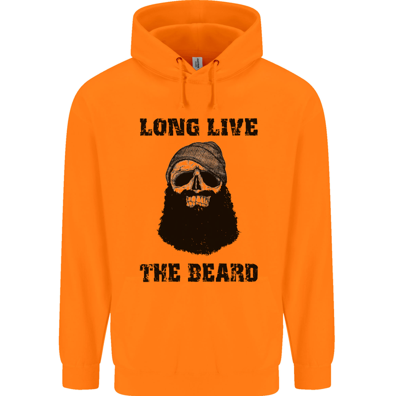 Long Live the Beard Mens 80% Cotton Hoodie Orange