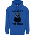 Long Live the Beard Mens 80% Cotton Hoodie Royal Blue