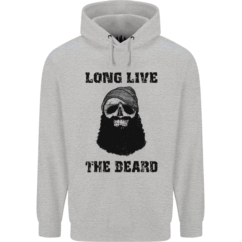 Long Live the Beard Mens 80% Cotton Hoodie Sports Grey