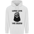 Long Live the Beard Mens 80% Cotton Hoodie White