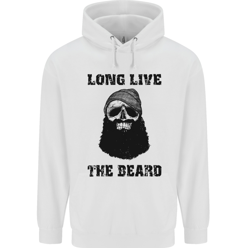 Long Live the Beard Mens 80% Cotton Hoodie White
