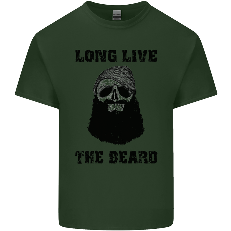 Long Live the Beard Mens Cotton T-Shirt Tee Top Forest Green
