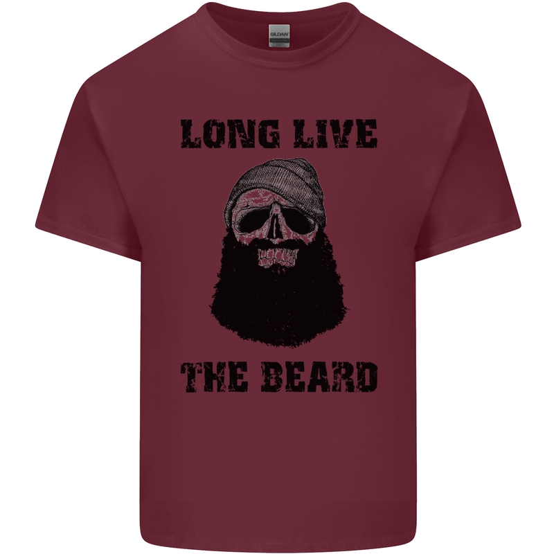 Long Live the Beard Mens Cotton T-Shirt Tee Top Maroon