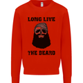 Long Live the Beard Mens Sweatshirt Jumper Bright Red