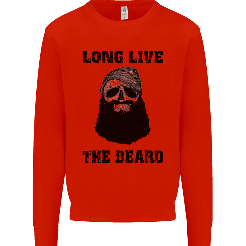 Long Live the Beard Mens Sweatshirt Jumper Bright Red