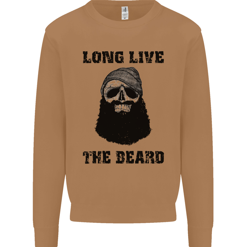 Long Live the Beard Mens Sweatshirt Jumper Caramel Latte