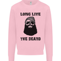 Long Live the Beard Mens Sweatshirt Jumper Light Pink